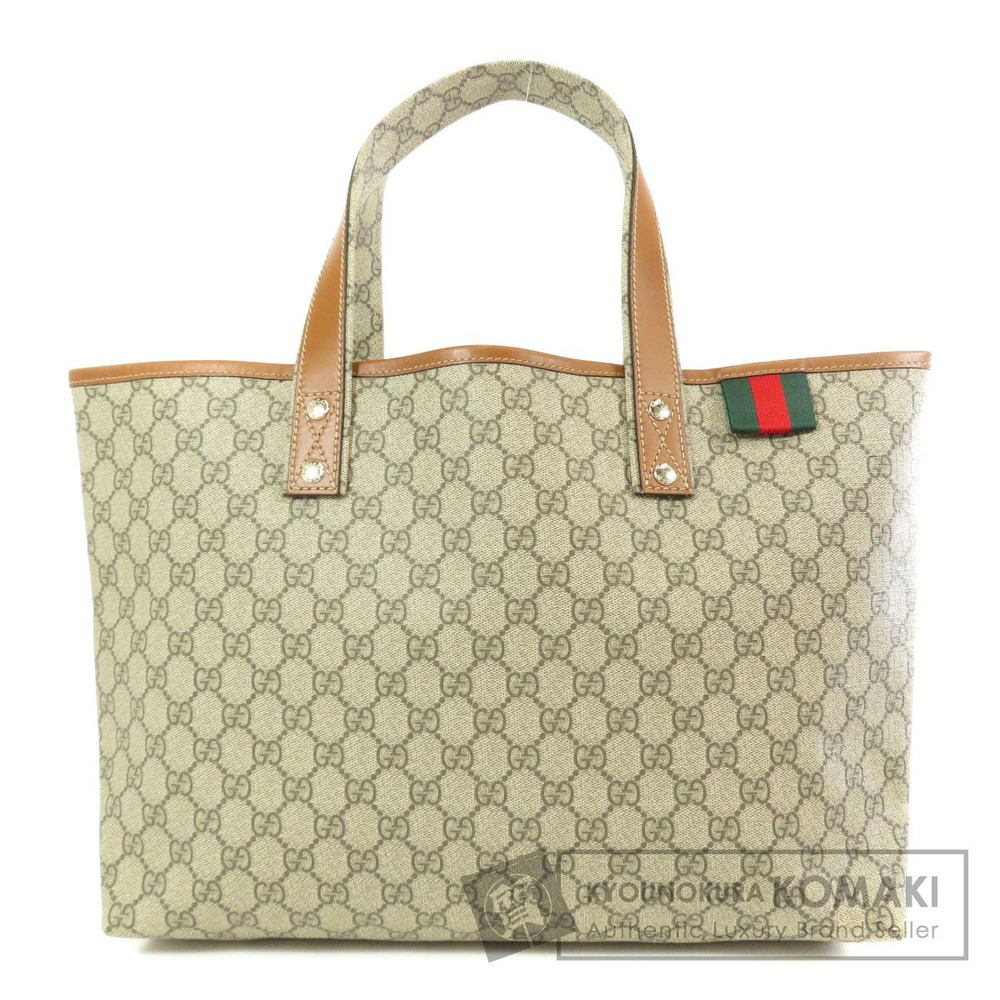 Gucci GG Supreme Sherry Line Tote Bag green red web